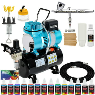 Master Airbrush Cool Runner II Dual Fan Air Compressor System Kit with  Master Elite Plus Elite