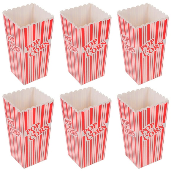 WEAVILUX Popcorn Decoration Cups Popcorn Holders White 6Pcs