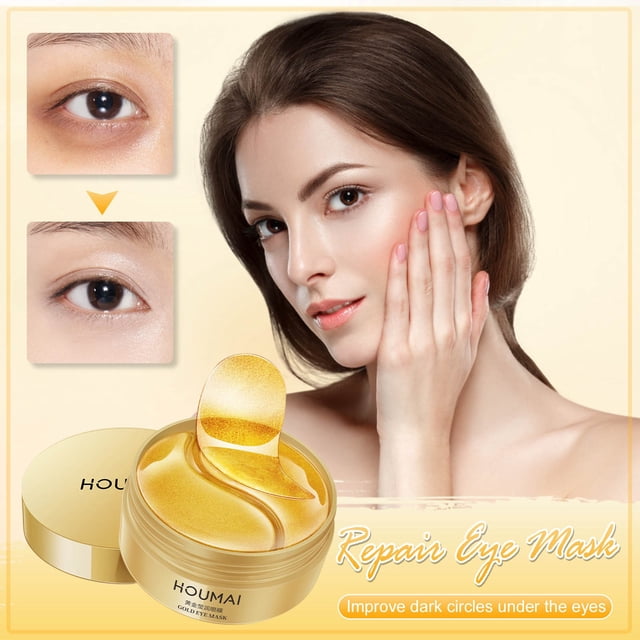 Pgyong Liquidation! Patchs sous les Yeux, Réparation Dorée & Masque sous les Yeux Perle Noire, Masques en Gel pour Hydrater & Réduire les Cernes, Poches et Rides (60 Pcs), 80ml