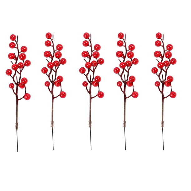Decoraciones de Navidad Rojas Flores de Navidad Artificiales 5Pc Conjunto para la Decoración Del Hogar de Vacaciones