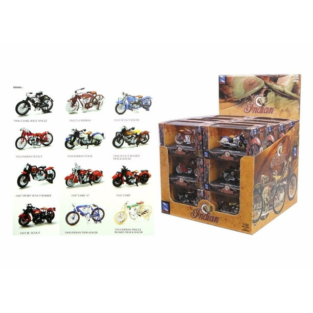 NEWRAY 1:32 INDIAN MOTORCYCLE ASSORTMENT 12PCS - Walmart.com