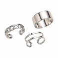 thumbnail image 1 of New Hollow Geometric Round Punk Ring Set, 1 of 4