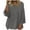 Gray, variant on Women's Cotton Gauze Tops Dressy Casual Summer Cotton Blend Shirts 3/4 Sleeve Crewneck Flowy Tunic Shirt Plus Size