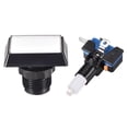 thumbnail image 2 of Botón de empuje para juegos 49x33 Rectángulo 12V Interruptor de botón iluminado LED con microswitch para arcade de video blanco 5 piezas, 2 of 5