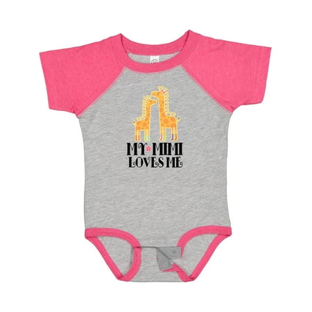 

Inktastic My Mimi Loves Me Childs Giraffe Gift Baby Boy or Baby Girl Bodysuit