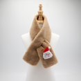 thumbnail image 2 of Zwiiyzr Kids Christmas Scarf Winter Knitted Kids Scarves Solid Color Cute Thick and Warm Neck Warmer for Boys Girls 1-15 Years Khaki, 2 of 3