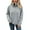 Grey, variant on Essentials Women's Sweater Half Button Turtleneck Knitted Long Sleeve Solid Loose Casual Jumper Top