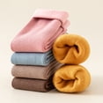 thumbnail image 4 of Kiskick 1 Pair Mid-Tube Ribbed Vibrant Colors Women Socks Winter Solid Color Thickened Fleece Lining Socks for Cozy Winter Comfort, 4 of 7
