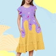 thumbnail image 1 of WILLBEST Vestidos Casuales para Niñas Adolescentes, Vestidos de Fiesta con Estampados de Mangas Abullonadas para Niñas, Vestidos de Fiesta de Baile para Niños 150, 1 of 3