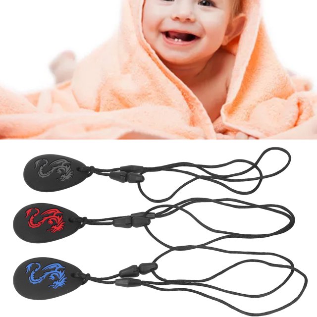 Juguetes Para Collar De Dentición, Collar De Mordedores De Silicona De Goma Calmante Refrigerable Que Mejora La Sensibilidad Para Masticar