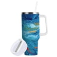 thumbnail image 2 of 40 oz Tumbler With Handle Stainless Steel Insulated Tumbler With Lid for Car Cup Holder Blue Vortex, 2 of 9