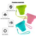 thumbnail image 4 of Shaoduoli Tasse d'Eau Pliable en Silicone, Tasse Réutilisable Pliante Extérieure avec Couvercle et Lanière, Pichet Extensible pour Camping Voyage Randonnée, Conteneur Alimentaire Portable Sans BPA, 170ml/6oz (3 Pcs), 4 of 4