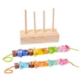 thumbnail image 4 of Juguete de apilamiento de clasificación de madera, juguete de cuentas de madera para enhebrar animales, juguetes sensoriales de juego de actividades, 4 of 8