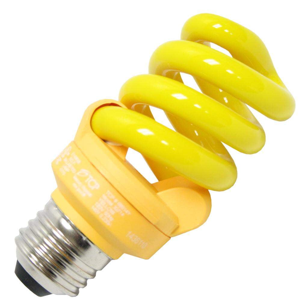 TCP CFL 75W Equivalent Full SpringLamp Yellow Spiral Light Bulb Bug Light 