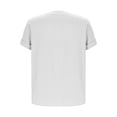 thumbnail image 3 of Linen Shirts for Women Button Down Shirts Short Sleeve Rolled up Cotton Tops Henley V Neck Solid Casual Blouses, 3 of 5