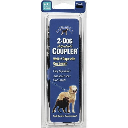 Yuppie Puppy Small to Extra Large 2 Dog Adjustable Coupler, Black