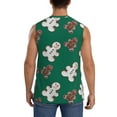 thumbnail image 4 of Balery Gingerbread Snowman Cookies Men's Sleeveless Muscle Shirts Workout Tank Top, Moisture Wicking, Odor Protection-Large, 4 of 8