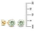 thumbnail image 5 of Gem Stone King 1.90 Cttw Green Prasiolite Stud Earrings for Women | 18K Yellow Gold Plated Silver | Round 6MM | Gemstone Birthstone | Fine Jewelry Gifts for Her Mom Women Wife, 5 of 5