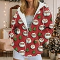 thumbnail image 2 of Rotm Christmas Women'S Hooded Sweatshirt Ugly Christmas Hoodies For Women Cute Santa Claus Funny Xmas Printed Zip Up Sweatshirt Winter Holiday Pullover Tops Wine,3XL, 2 of 7