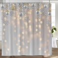thumbnail image 3 of Christmas White Glitter Bokeh Shower Curtain Set with 12 Hooks Merry Xmas Abstract Sparkle Bathroom Bathtubs Decor 72"x72", 3 of 7