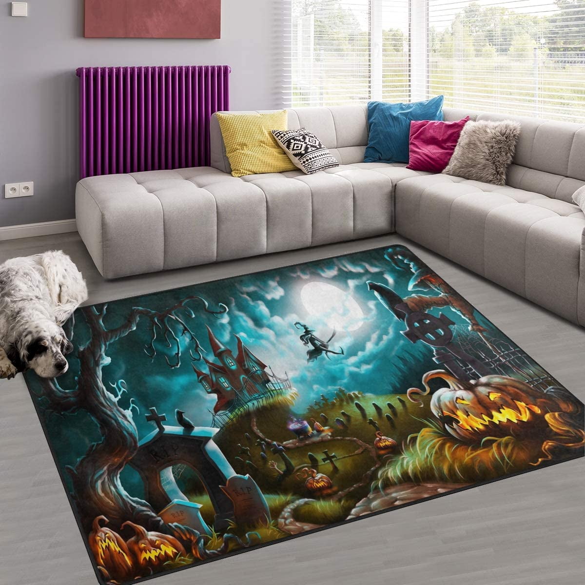 Halloween Non Slip Area Rug For Living Dinning Room Bedroom Kitchen 1 7 X 2 6 X 31 Inches 50 X 80 Cm Halloween Nursery Rug Floor Carpet Yoga Mat Walmart Com