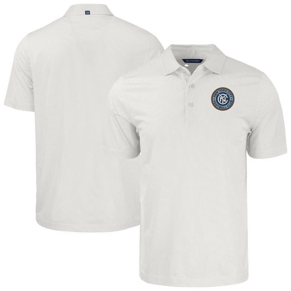 Men's-Cutter & Buck  White New York City FC Big & Tall Pike Eco Symmetry Print Stretch Recycled Polo