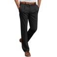 thumbnail image 5 of FINALGANG Mens Solid Color Pleated Slim Fit Chino Pants Mid Waisted Button Closure Casual Trousers For Business Casual Daily Wear Fashionable Bottoms, 5 of 5