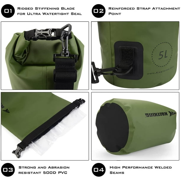 AIMTYD Cyclone Seal Dry Bags 100 Waterproof Storage Dry Bags 5L 10L 20L 30L Roll Top Sack Military Grade Construction for Swimming Kayaking