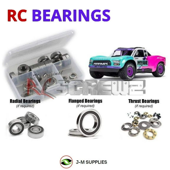 RCScrewZ Rubber Shielded Bearings ara062r for Arrma Mojave Grom 223s BLX 4WD 1/16 (#ARA2304) | SET