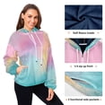 thumbnail image 5 of Iauyy Women's (s-xl) Pockets Fuzzy Sweatshirt -Double Plush Run Loose-fitting Hooded Sweater Design Wind Warmth for Sport Casual Leisure Jogging,Rainbow-colored and Shining, 5 of 8