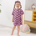 thumbnail image 2 of Fmeeah Toddler Girl Clothes Baby Girls Outfits 6M-5T Summer Floral Print Shirt+Shorts+Headband 3pcs Baby Clothing, 2 of 11