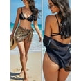 thumbnail image 5 of Spencer Women's Short Sarong Beach Wrap Sheer Bikini Swimsuit Cover Ups Chiffon Wrap Skirt for Swimwear (Black), 5 of 5