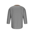 thumbnail image 5 of AHTJRT Men's Casual Short Sleeve Cotton Henley T-Shirt V-Neck Button-Up Solid Color Blouse Gray M, 5 of 5