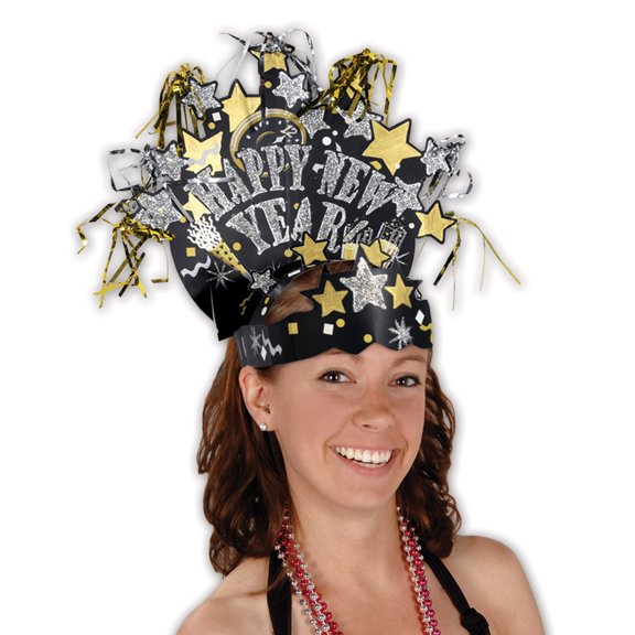 Glittered New Year Headdress, (2/Pkg)