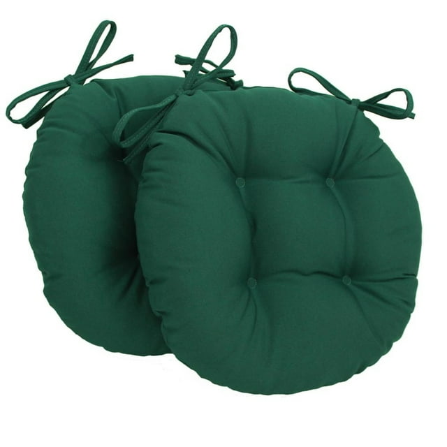 Coussins de Chaise Ronds Capitonnés en Sergé Uni de 16 Po (Ensemble de 2)