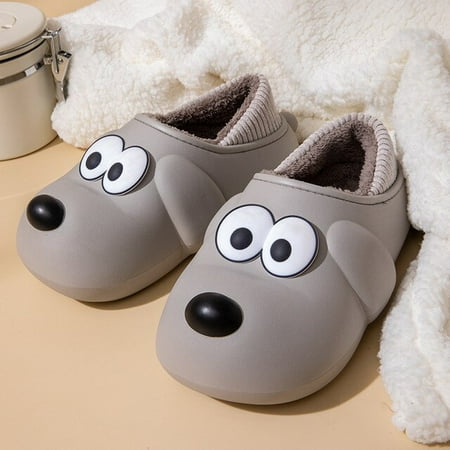 

CoCopeanut Lovely EVA Cartoon Dogs Modelling Design Home Cotton Slippers 2022 new Plush Warm Non Slip Comfy Shoes Femme Slippers Indoor Wom