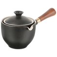 thumbnail image 2 of Elegant Black Ceramic Side Handle Teapot with Tea Strainer for Storage Use and Stove Top Brewing, 2 of 4