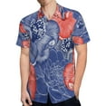 thumbnail image 4 of High Quality Hawaiian Shirts for Men Short Sleeve Aloha Beach Shirt Floral Summer Casual Button Down Shirts Blouses 3ADP32, 4 of 7