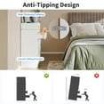 thumbnail image 3 of Commode Moderne à 4 Tiroirs avec Station de Recharge et Lumières DEL – Grand Armoire de Rangement pour Chambre, Salon Ou Entrée – Prise de Courant Intégrée – Ensemble de Meubles Contemporain – Blanc, 3 of 8