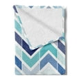thumbnail image 2 of Modern Soft Flannel Fleece Throw Blanket, Seamless in Doodle Style Dots and ZigZag Pattern with Asymetrical Lines Image, Cozy Plush for Indoor and Outdoor Use, 50" x 70", Blue and White, by Ambesonne, 2 of 5