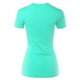 thumbnail image 3 of A2Y Women's Junior Fit Basic Solid Cotton Short Sleeve Crew Neck T Shirt Tee Tops Mint L, 3 of 5