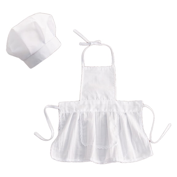 HOTYA Children Chef Apron Front Cap Boys Girls Apron Kitchen Craft Kids Apron