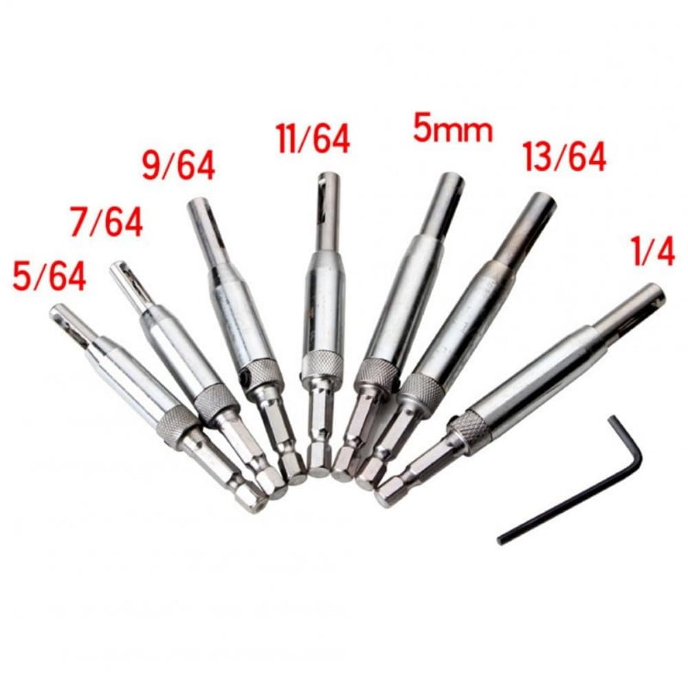 7+1Set Door Window Hinge Drill Bits Set Pilot Hole Saw Tool Woodworking Tool For Household Furniture