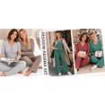thumbnail image 4 of UVN Womens Pajama Sets Fall Long Sleeve V Neck Tops and Pants 2 Piece Outfits Casual Sleepwear Pjs Lounge Sets with Pockets, 4 of 9