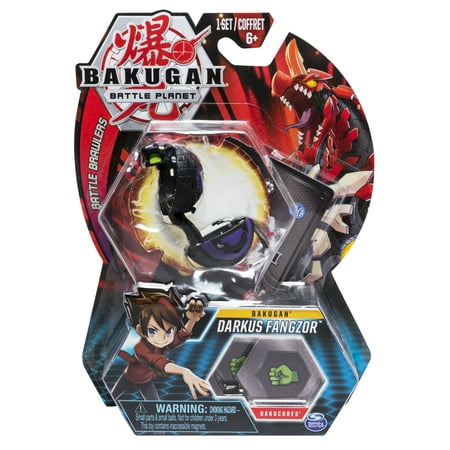 Bakugan, Darkus Fangzor, 2-inch Tall Collectible Action Figure and Trading Card, for Ages 6 and