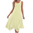 thumbnail image 3 of DDAPJ pyju Women Summer Dresses Casual Loose Midi Dress Flowy Beach Sundresses Hankerchief Hem Tank Dress Yellow XXL, 3 of 7