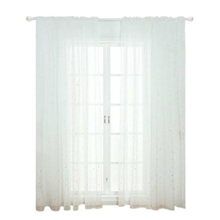 Star Gauze Screening Curtains Window Tulle Panel Bedroom Semi Sheer ...