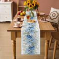 thumbnail image 2 of Hydrangea Eucalyptus Table Runner 72 Inches, Summer Botanical Grey Buffalo Plaid Bed Runner Dresser Scarves Tabletop for Indoor Outdoor Parties/Ceremony/Banquet, 14" x 72", 2 of 9