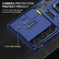thumbnail image 5 of Armor Case for Samsung Galaxy S24 Ultra, Sliding Lens Camera Cover Protection Ring Kickstand Compatible with Magnetic Car Mount Holder Military Grade Hybrid Rugged PC Soft TPU Shockproof Case,Navyblue, 5 of 7