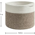 thumbnail image 3 of Small Basket - Cotton Rope Basket Woven Basket for Keys, Sunglasses Toy Basket Wallet by Front Door Small Storage Bin for Remote Controls on Nightstand Fruit Basket in Kitchen, 9.4"D 7.1"H, 3 of 8